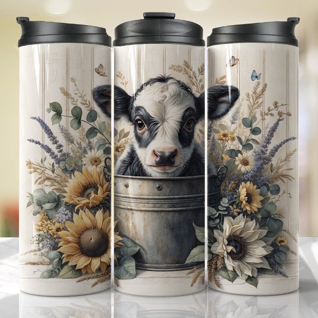 Bouteilles Isothermes Cute Cow Lover ferme cadeau (Cute cow farm animal tumbler)