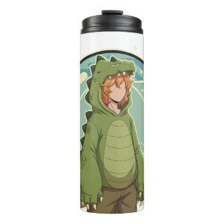 Bouteilles Isothermes Cute Dino Friend Anime Boy - Green Dinosaur