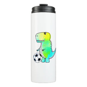 Bouteilles Isothermes Cute Dinosaur Aime Le Football Aquarelle