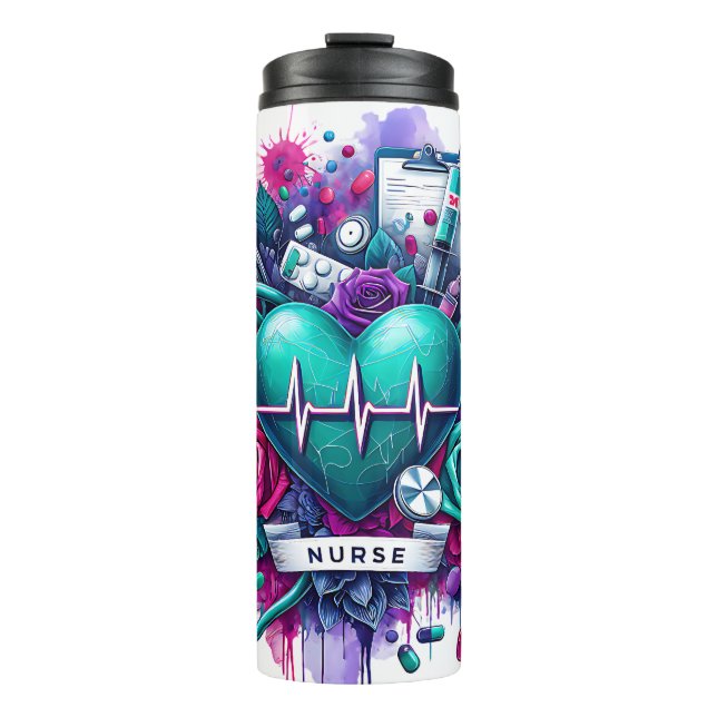 Bouteilles Isothermes Cute Floral Nurse Life (Devant)