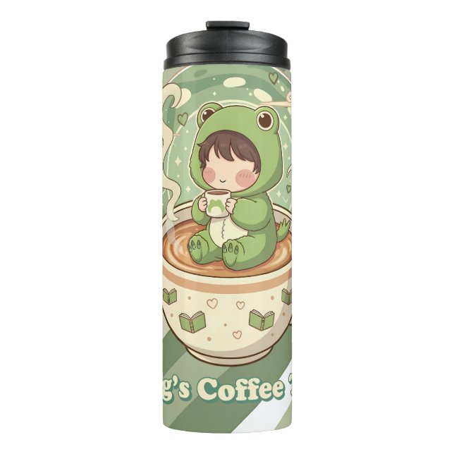 Bouteilles Isothermes Cute Froggy Coffee Tale Design (Devant)