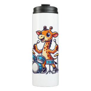 Bouteilles Isothermes Cute Giraffe Jouer Drums Giraffes Drummer Musique