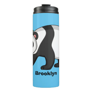 Bouteilles Isothermes Cute happy panda bear with flower cartoon