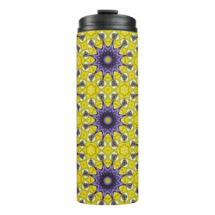 Bouteilles Isothermes Cute jaune violet kaléidoscope Motif géométrique