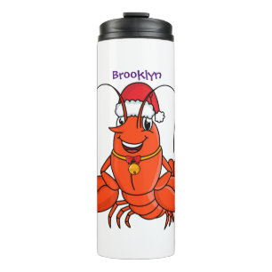 Bouteilles Isothermes Cute joyeux homard portant le dessin du casquette
