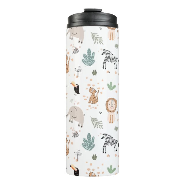 Bouteilles Isothermes Cute Jungle Rainforest Animaux Motif (Devant)