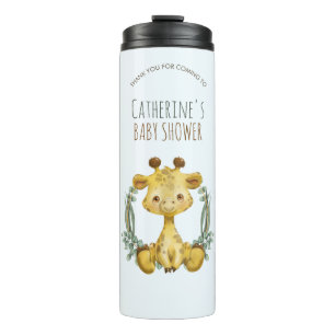 Bouteilles Isothermes Cute Jungle Safari Giraffe Baby shower Merci