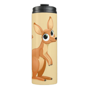 Bouteilles Isothermes Cute Kangaroo nom personnalisé & texte tumbler