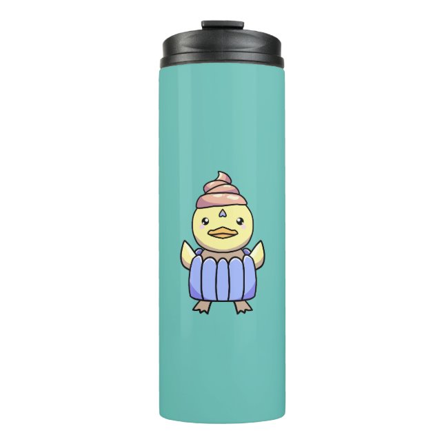 Bouteilles Isothermes Cute Kawaii Chibi Cupcake Canard Tumbler Thermal (Devant)