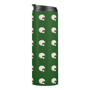 Bouteilles Isothermes Cute Kawaii Halloween Crâne Pois vert foncé