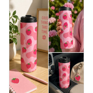 Bouteilles Isothermes Cute Kawaii Motif de la vache fraise