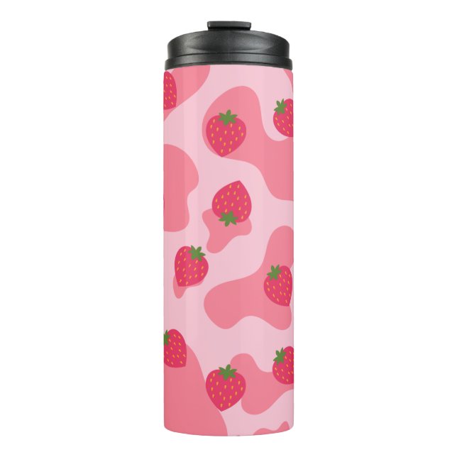 Bouteilles Isothermes Cute Kawaii Motif de la vache fraise (Devant)