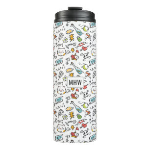 Bouteilles Isothermes Cute Kawaii Motif monogramme personnalisé tumbler