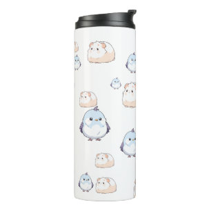 Bouteilles Isothermes Cute Kawaii Oiseaux et Guinéens Vibes Kawaii pour