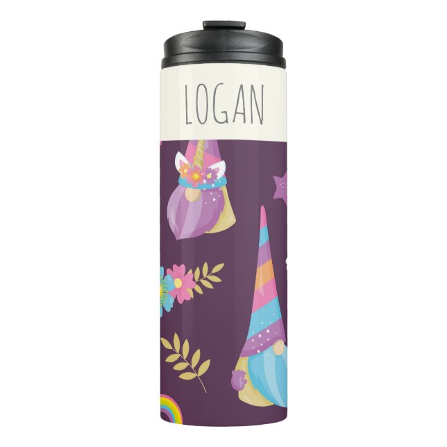 Bouteilles Isothermes Cute Kawaii Rainbow Gnomes Motif personnalisé (Devant)