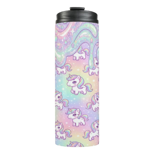 Bouteilles Isothermes Cute Kawaii Unicorn Pastel Rainbow Magical (Devant)