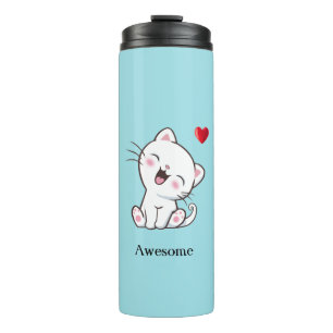 Bouteilles Isothermes Cute Kitty Chat & Coeur Tumbler Thermal