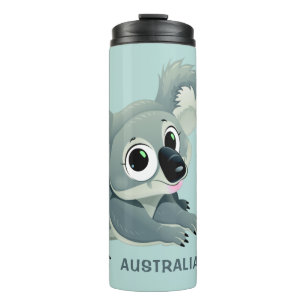 Bouteilles Isothermes Cute Koala nom personnalisé & texte tumbler