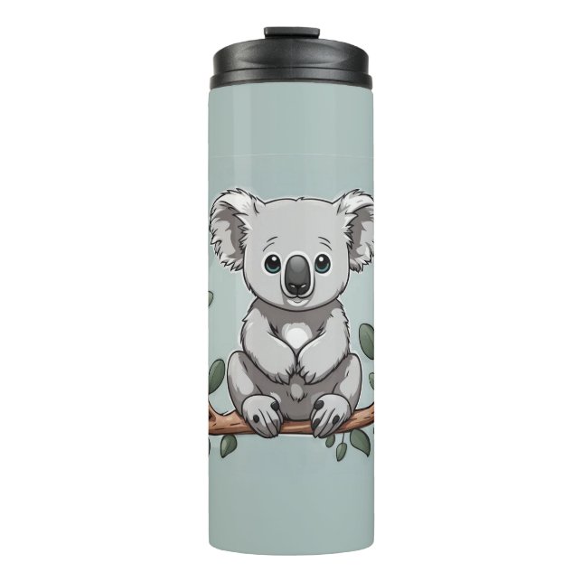Bouteilles Isothermes Cute koala ours sur turquoise (Devant)