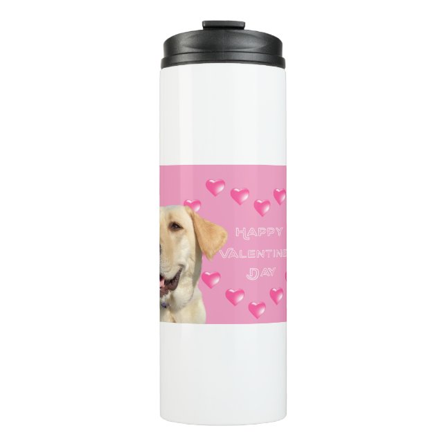 Bouteilles Isothermes Cute Labrador avec Coeurs Valentine (Devant)