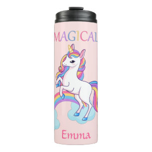 Bouteilles Isothermes Cute Magique Unicorne Et Arc-En-Ciel Rose