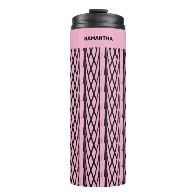 Bouteilles Isothermes Cute moderne rose et Motif noir (Devant)