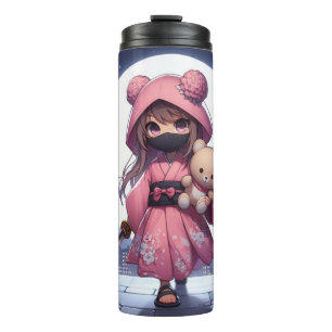 Bouteilles Isothermes Cute ninja guerrière fille & teddy