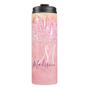 Bouteilles Isothermes Cute ombre rose or fausse parties scintillant gout