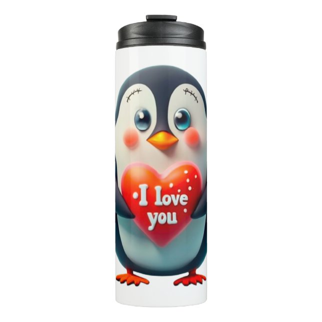 Bouteilles Isothermes Cute penguin I love you  (Devant)