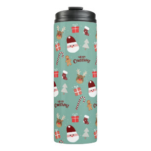 Bouteilles Isothermes Cute Père Noël Reindeer Sucre de canne Motif en pa