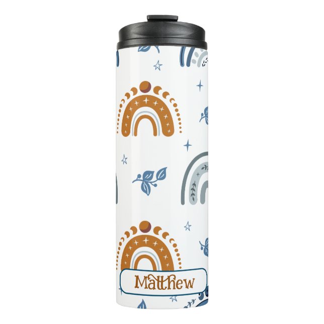 Bouteilles Isothermes Cute Retro Boho Celestial Motif Personnalisé (Devant)
