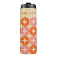 Cute rose orange médiane géométrique personnalisée