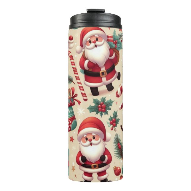 Bouteilles Isothermes Cute Santa & Reindeer Holiday Tumblr – Gift Idea (Devant)