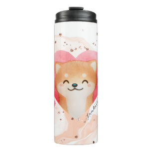 Bouteilles Isothermes Cute Shiba Inu dans un coeur