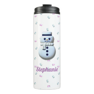 Bouteilles Isothermes Cute Snowman Marshmallow Personnalisé