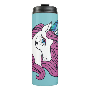 Bouteilles Isothermes Cute Unicorn nom personnalisé & tumbler couleur