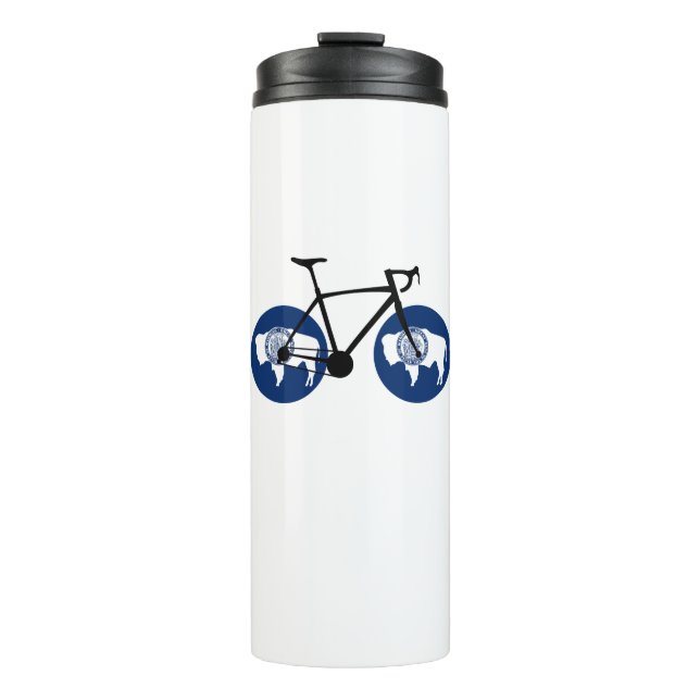 Bouteilles Isothermes Cyclisme sous le drapeau du Wyoming (Devant)