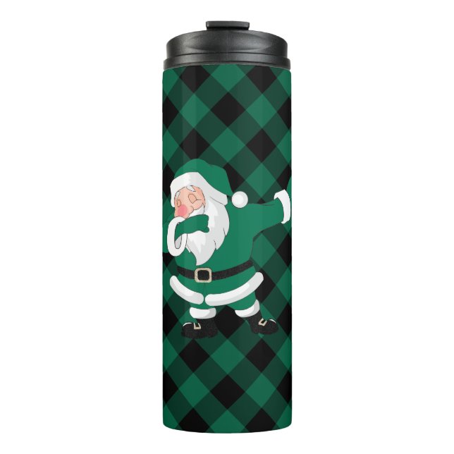 Bouteilles Isothermes Dabbing Green Plaid Santa Claus | Rustic Buffalo (Devant)
