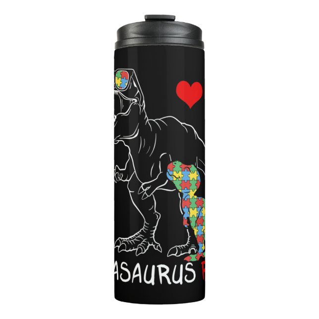 Bouteilles Isothermes Dadasaurus Daddy Rex Sensibilisation sur l'autisme (Devant)
