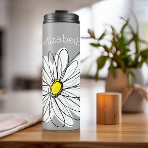 Bouteilles Isothermes Daisy tendance avec gris et jaune