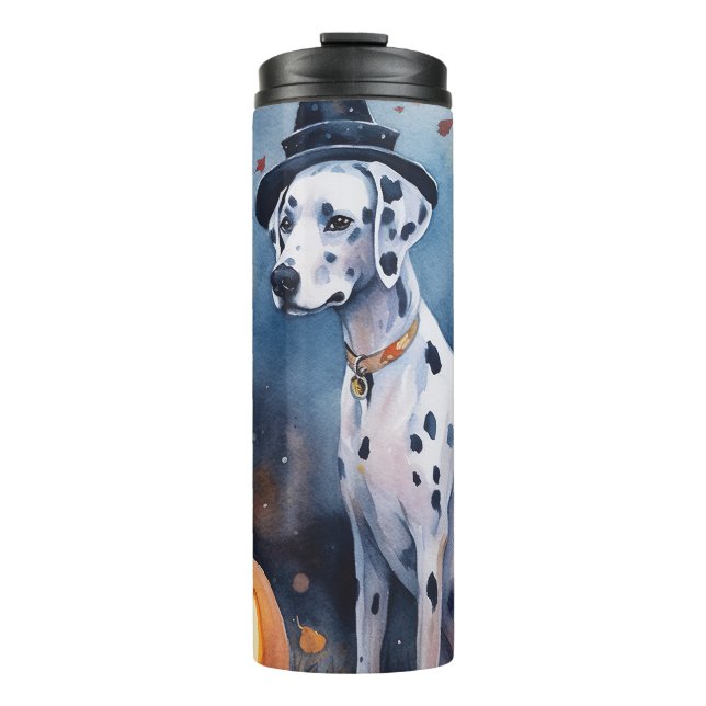 Bouteilles Isothermes Dalmatien d'Halloween avec citrouilles effrayant (Devant)
