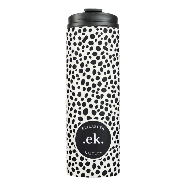 Bouteilles Isothermes Dalmatien Motif Abstrait Monogramme (Devant)