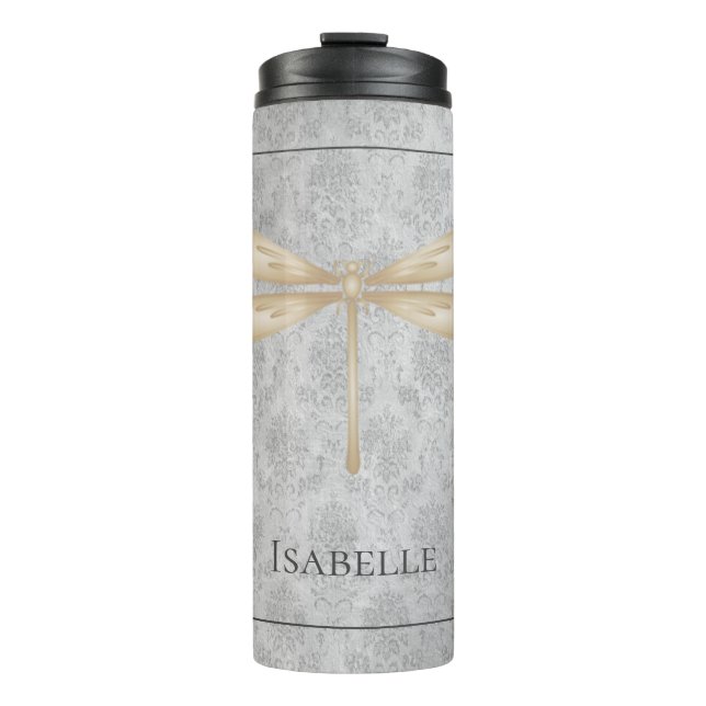 Bouteilles Isothermes Damas de libellule d'or (Devant)