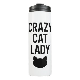 Bouteilles Isothermes Dame de chat fou - Drôle cadeau Amoureux des chats