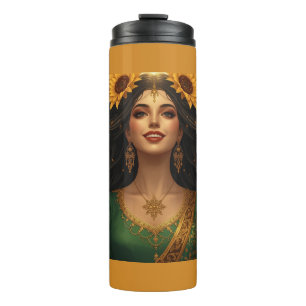 Bouteilles Isothermes Dame de Tournesol Persan Mug   Art Floral Élégant 