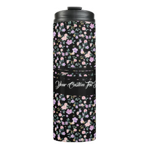 Bouteilles Isothermes Dame Fleur Noire motif floral