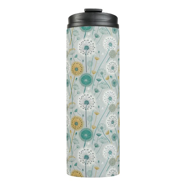 Bouteilles Isothermes Dandelion Whimsical - Jaune, Blanc & Turquoise (Devant)
