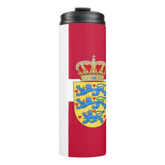 Bouteilles Isothermes Danemark Travel Mug, Drapeau patriotique danois (Devant)