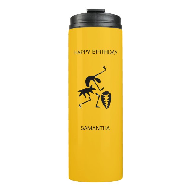 Bouteilles Isothermes Danseur de silhouette d'art africain (Devant)