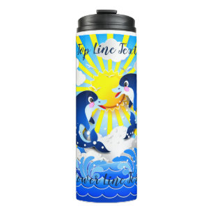 Bouteilles Isothermes Dauphins & Soleil Personnalisez Ajouter votre nom
